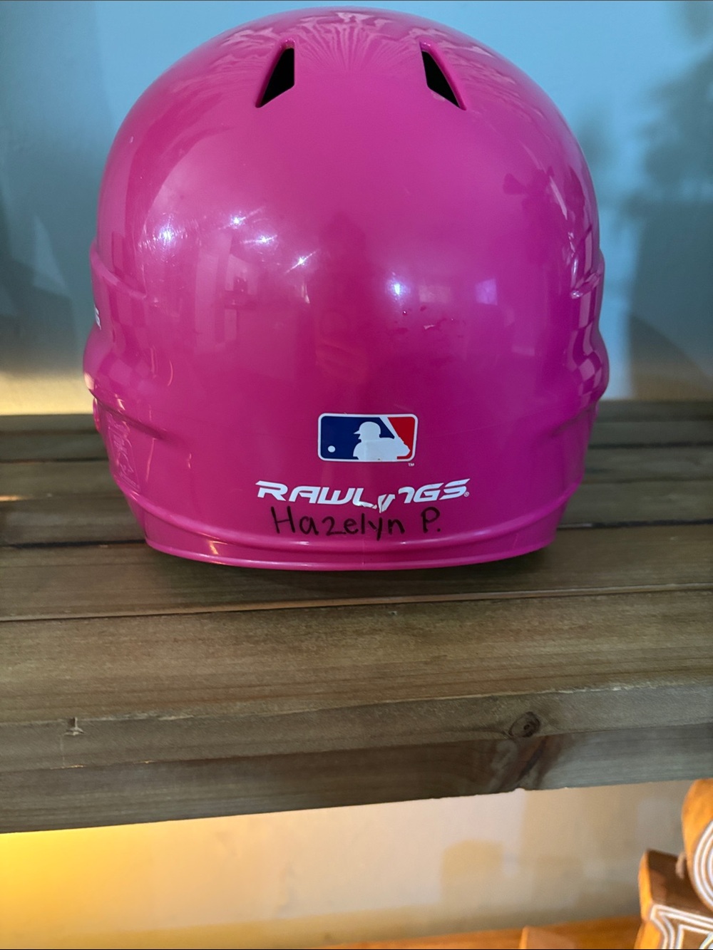Rawlings Hot Pink Batting Helmet with Black Faceguard - Picture 3 of 5